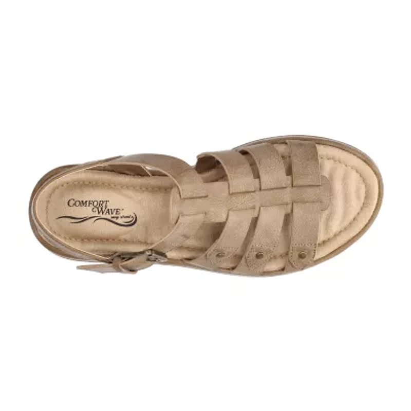 Easy Street Womens Chirp Adjustable Strap Flat Sandals