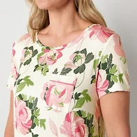 Liz Claiborne Cool and Calm Womens Crew Neck Short Sleeve Nightshirt