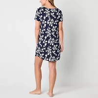 Liz Claiborne Cool and Calm Womens Crew Neck Short Sleeve Nightshirt