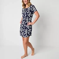 Liz Claiborne Cool and Calm Womens Crew Neck Short Sleeve Nightshirt