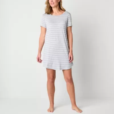 Liz Claiborne Cool and Calm Womens Crew Neck Short Sleeve Nightshirt