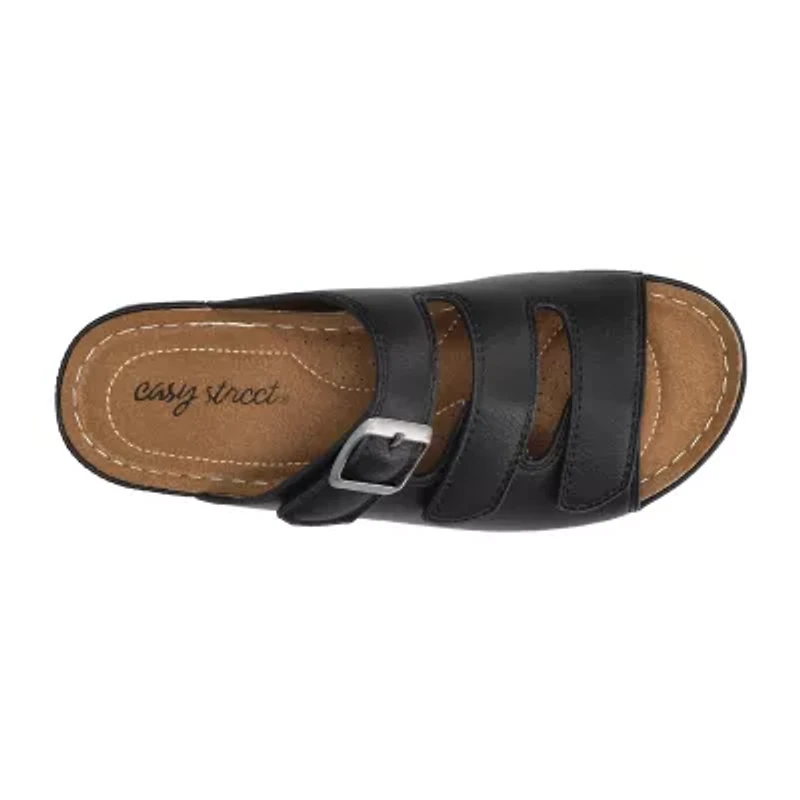 Easy Street Womens Pinterry Slide Sandals