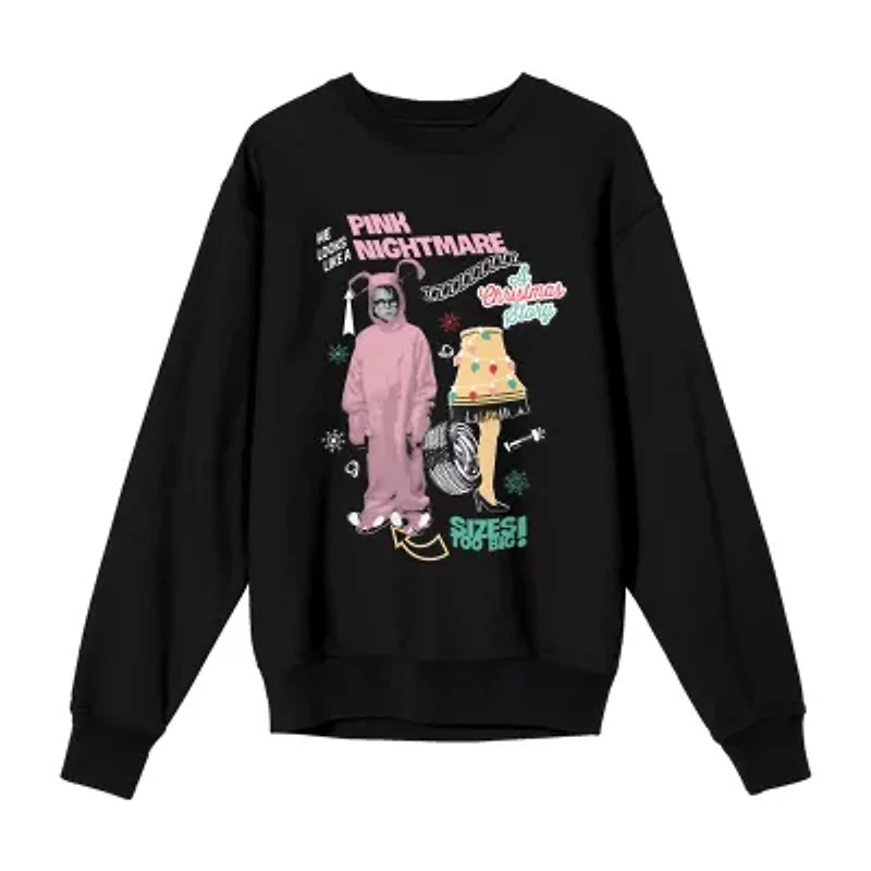 Christmas Story Ralphies Womens Juniors Crew Neck Long Sleeve Sweatshirt