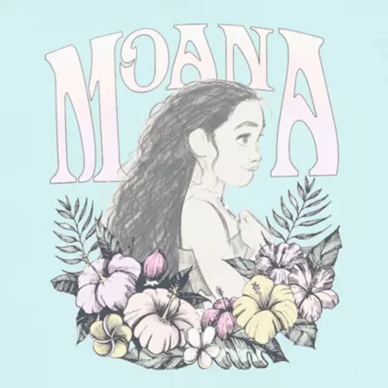 Moana 2 Boyfriend Tee Womens Crew Neck Short Sleeve Loose Fit Juniors Graphic T-Shirt