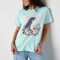 Moana 2 Boyfriend Tee Womens Crew Neck Short Sleeve Loose Fit Juniors Graphic T-Shirt