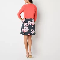 Perceptions Womens Floral Jacket Dress