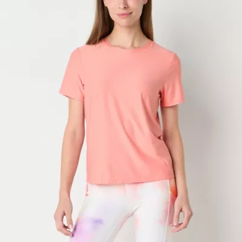 Xersion Womens Crew Neck Short Sleeve Quick Dry Active Tall T-Shirt