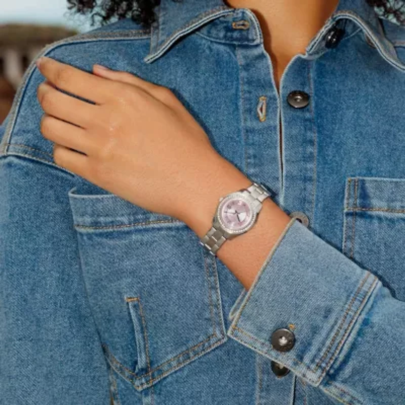 Caravelle Designed By Bulova Womens Silver Tone Stainless Steel Bracelet Watch 43m123