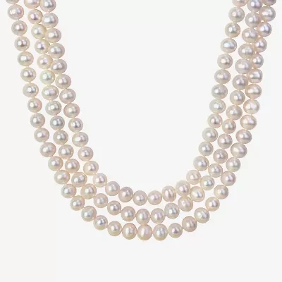 Womens White 100 Inch Strand Necklace