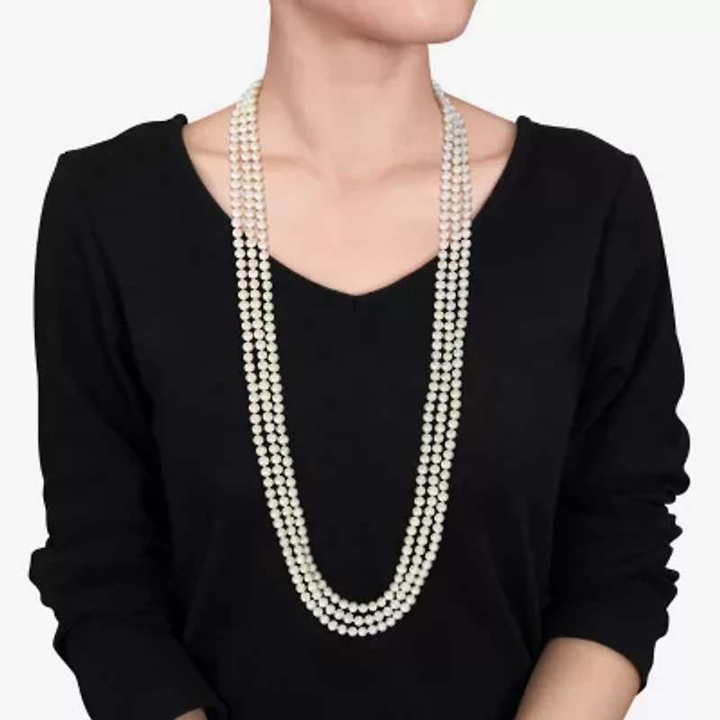 Womens White Inch Strand Necklace