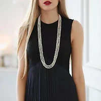 Womens White Inch Strand Necklace