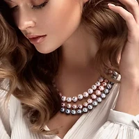 Womens White Inch Strand Necklace