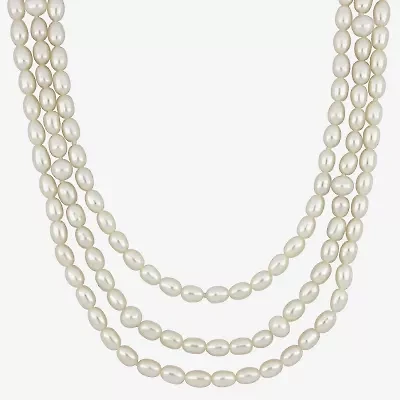 Womens White 19 Inch Strand Necklace