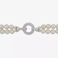 Womens White Sterling Silver 17 Inch Strand Necklace