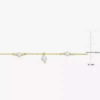 Womens White Cultured Freshwater Pearl 10K Gold 16 Inch Pendant Necklace