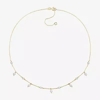 Womens White Cultured Freshwater Pearl 10K Gold 16 Inch Pendant Necklace
