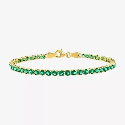 Gemstone Sterling Silver 7.25 Inch Tennis Bracelet