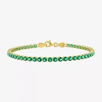 Gemstone Sterling Silver 7.25 Inch Tennis Bracelet