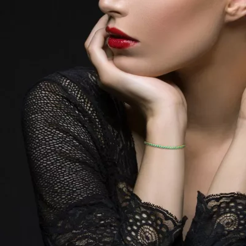 Gemstone Sterling Silver 7.25 Inch Tennis Bracelet