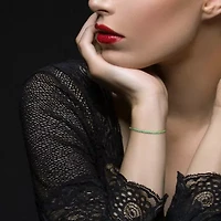 Gemstone Sterling Silver 7.25 Inch Tennis Bracelet