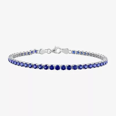Gemstone Sterling Silver 7.25 Inch Tennis Bracelet