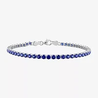 Gemstone Sterling Silver 7.25 Inch Tennis Bracelet