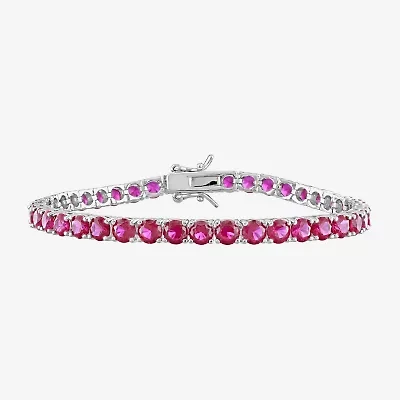 Gemstone Sterling Silver 7.25 Inch Tennis Bracelet