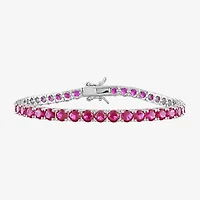 Gemstone Sterling Silver 7.25 Inch Tennis Bracelet