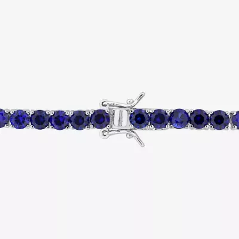 Gemstone Sterling Silver 7.25 Inch Tennis Bracelet