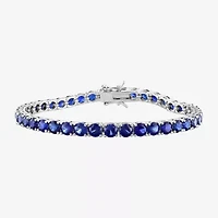 Gemstone Sterling Silver 7.25 Inch Tennis Bracelet