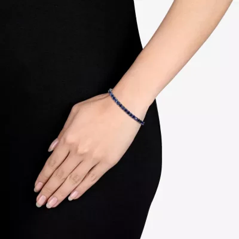 Gemstone Sterling Silver 7.25 Inch Tennis Bracelet