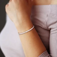 Gemstone Sterling Silver 7.25 Inch Tennis Bracelet