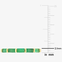 Womens Genuine Green Emerald 10K Gold 5-Stone Band