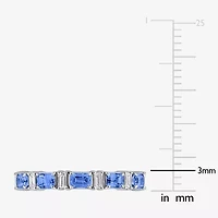Womens 2.5MM 1/3 CT. T.W. Genuine Blue Sapphire 14K White Gold 5-Stone Band