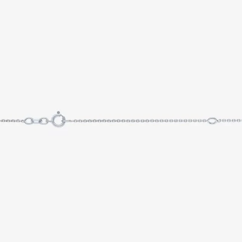 Womens Lab Created White Opal Sterling Silver 18 Inch Pendant Necklace