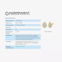 (G / Si2) Lab Grown White Diamond 14K White Gold 20.1mm Pear Stud Earrings