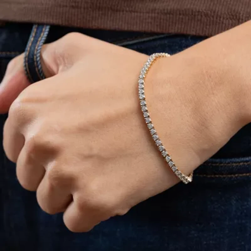 (H-I / I1) 2 CT. T.W. Lab Grown White Diamond 10K or Yellow Gold 7.25 Inch Tennis Bracelet