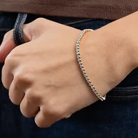 (H-I / I1) 2 CT. T.W. Lab Grown White Diamond 10K or Yellow Gold 7.25 Inch Tennis Bracelet