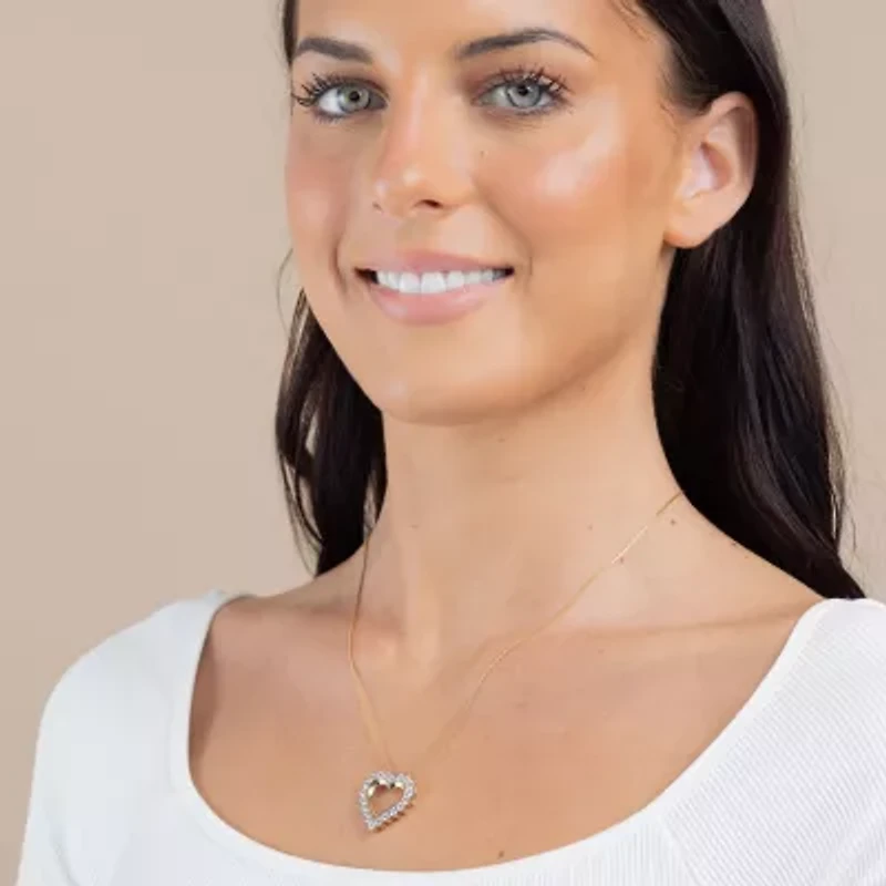 (G / Si2) Womens 2 CT. T.W. Lab Grown White Diamond 14K Gold Heart 18 Inch Pendant Necklace