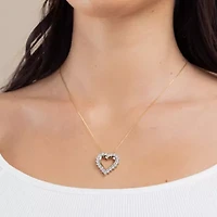 (G / Si2) Womens 2 CT. T.W. Lab Grown White Diamond 14K Gold Heart 18 Inch Pendant Necklace