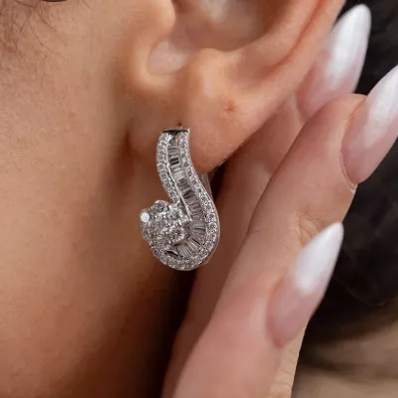 Diamond Blossom (G / Si2) Womens 2 CT. T.W. Lab Grown White 10K Gold Drop Earrings