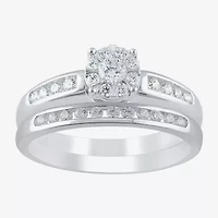 Round 1/2 CT.T.W. Natural Diamond Side Stone Bridal Set 10K or 14K Gold