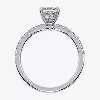 (G-H /  Si1-Si2) Womens 1 CT. T.W. Lab Grown White Diamond 10K Gold Side Stone Engagement Ring