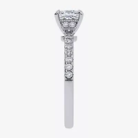 (G-H /  Si1-Si2) Womens 1 CT. T.W. Lab Grown White Diamond 10K Gold Side Stone Engagement Ring