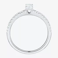 (H-I / Si1-Si2) Womens 1/2 CT. T.W. Lab Grown White Diamond 10K Gold Side Stone Engagement Ring