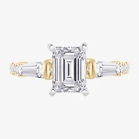 Signature By Modern Bride (G-H / Si1-Si2) Womens 2 3/4 CT. T.W. Lab Grown White Diamond 14K Gold Side Stone Engagement Ring