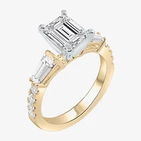 Signature By Modern Bride (G-H / Si1-Si2) Womens 2 3/4 CT. T.W. Lab Grown White Diamond 14K Gold Side Stone Engagement Ring