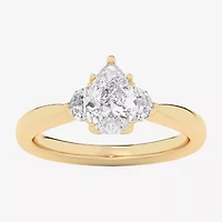 (G-H / Si1-Si2) Womens 1 1/4 CT. T.W. Lab Grown White Diamond 14K Gold Pear Solitaire Engagement Ring