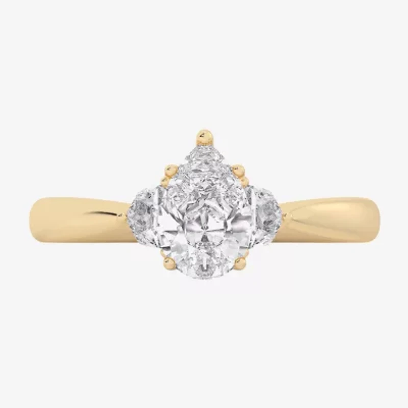 (G-H / Si1-Si2) Womens 1 1/4 CT. T.W. Lab Grown White Diamond 14K Gold Pear Solitaire Engagement Ring