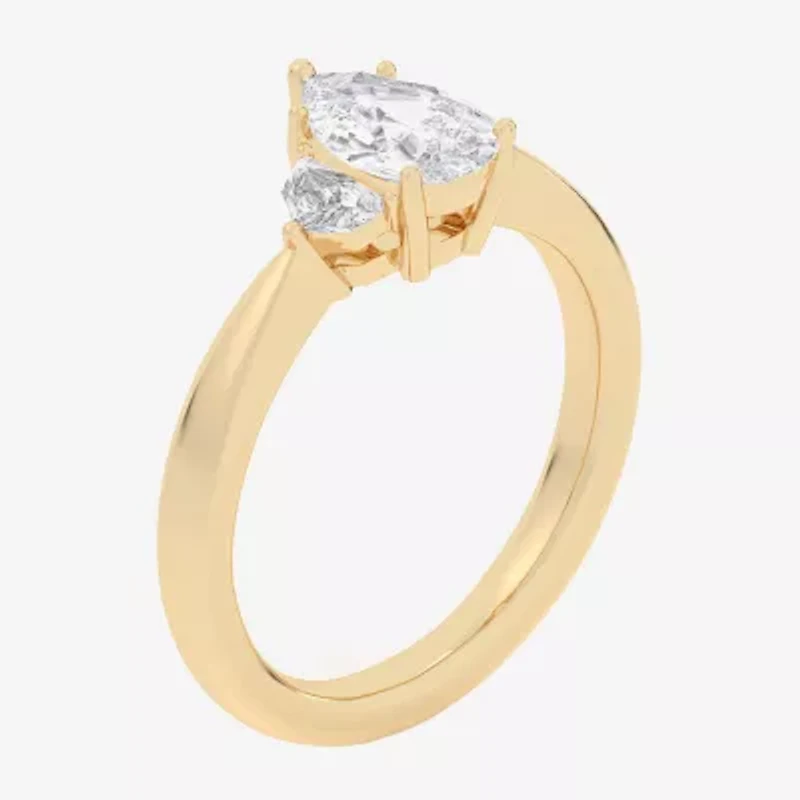 (G-H / Si1-Si2) Womens 1 1/4 CT. T.W. Lab Grown White Diamond 14K Gold Pear Solitaire Engagement Ring